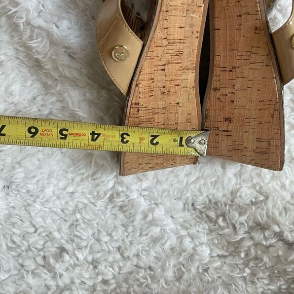 Sam Edelman Romy Khaki platform wedge thong sandals size 10M - Picture 5 of 10